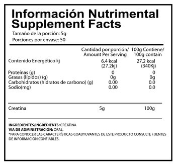 CREATINA 250GR - Imagen Adicional