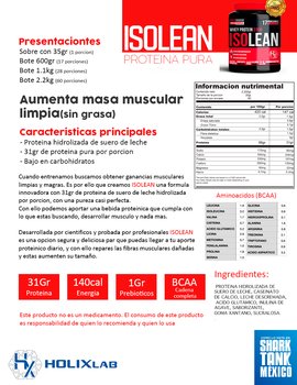 ISOLEAN 2.2 kg - Whey Protein - Imagen Adicional