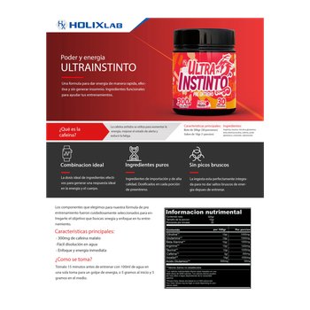 PRE ENTRENO - ULTRA INSTINTO Frutos Rojos 300gr - Imagen Adicional