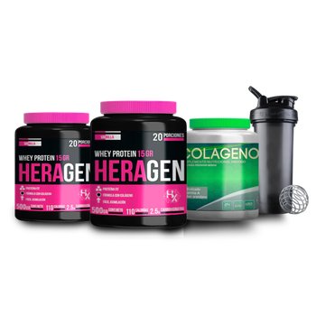 PACK BELLEZA TOTAL: 2 Heragen + Colágeno 600gr + Shaker