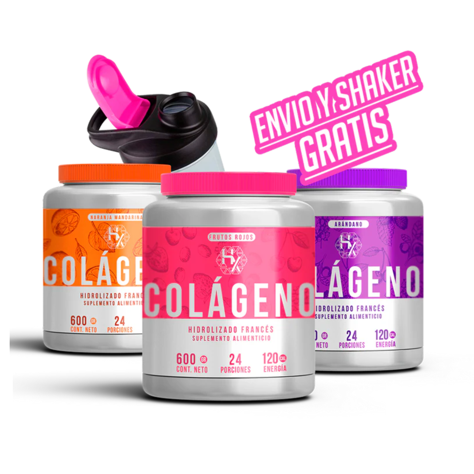 PACK JUVENTUD: 3 COLÁGENOS DE 500gr + SHAKER