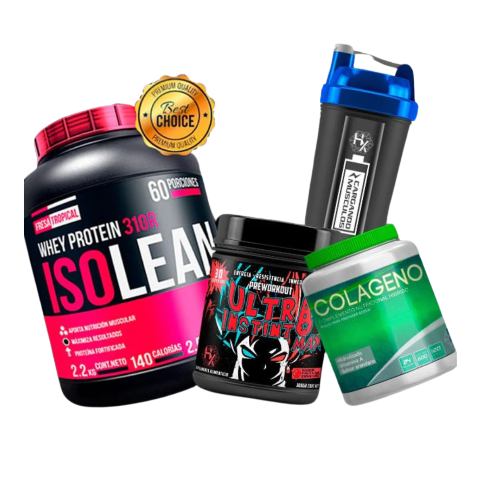 PACK ULTRA FITNESS: ISOLEAN 2.2 KG + PRE ENTRENO + COLAGENO + ENVÍO GRATIS