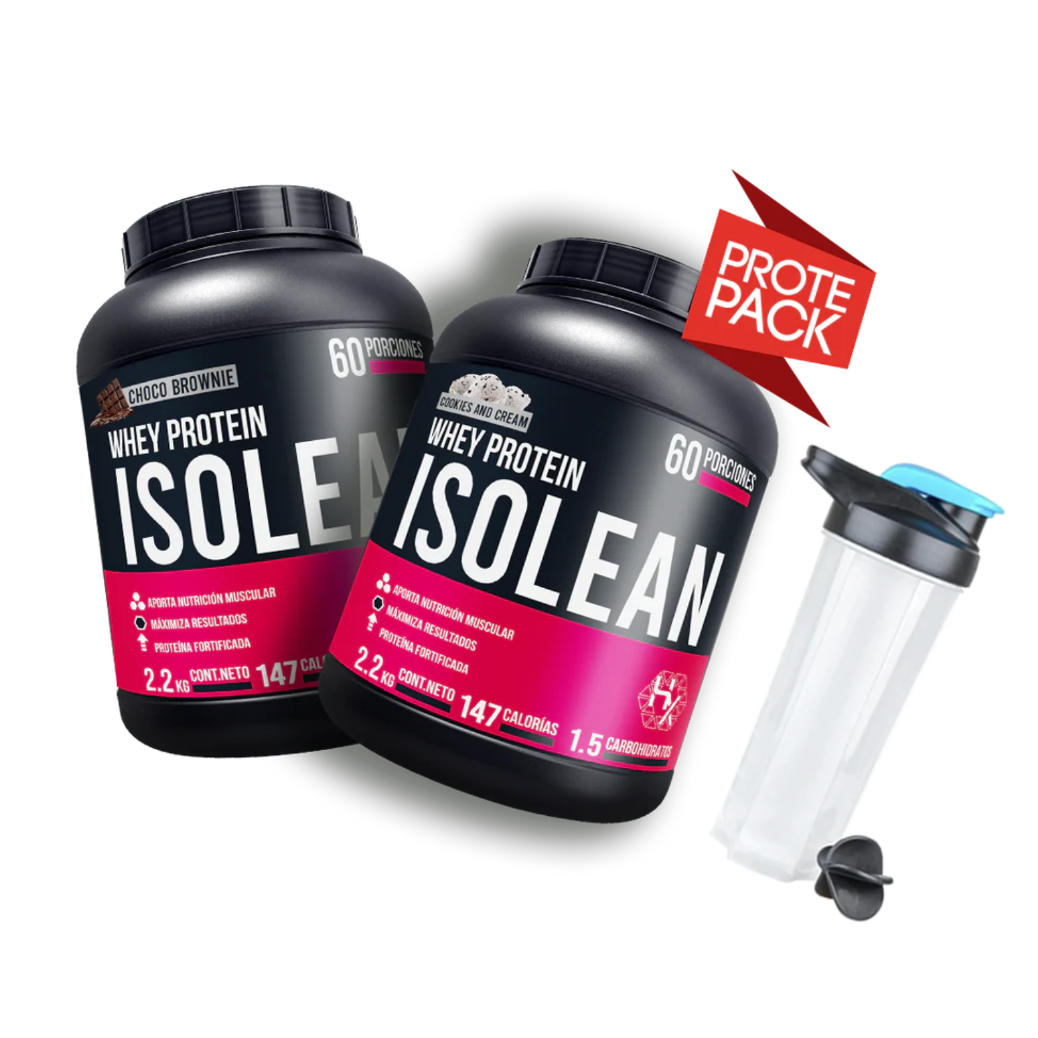 PACK RENDIMIENTO Y DEFINICIÓN: 2 ISOLEAN 2.2 KG + 1 SHAKER + ENVÍO GRATIS